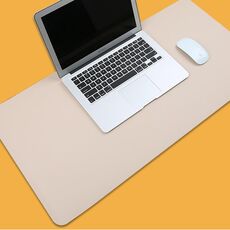 Tappetino per mouse multifunzione in pelle PU per ufficio, tappetino per tastiera, tappetino da scrivania per computer, dimensioni: 90 x 45 cm (albicocca)