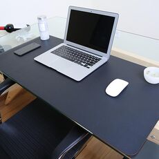 Tappetino per mouse multifunzione in pelle PU per ufficio, tappetino per tastiera, tappetino da scrivania per computer, dimensioni: 120 x 60 cm (nero)