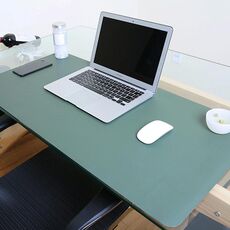 Tappetino per mouse multifunzione aziendale in pelle PU Tappetino per tastiera Tappetino da tavolo per computer, dimensioni: 120 x 60 cm (verde)