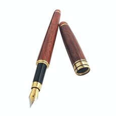 Penna stilografica in legno a stantuffo trasparente con pennino extra fine 0,7 mm per ufficio scolastico