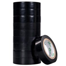 Nastro elettrico per elettricisti tara isolante in PVC impermeabile da 10 pezzi da 16 mm (nero)