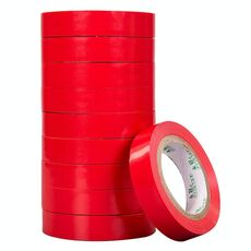 Nastro elettrico per elettricisti tara isolante in PVC impermeabile da 10 pezzi da 16 mm (rosso)