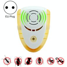 6W Elettronico ad ultrasuoni Elettromagnetico Anti Mosquito Ratto Pest Repeller con luce, spina UE, AC 90-240V, consegna colore casuale (giallo)