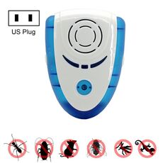 6W Elettronico ad ultrasuoni Elettromagnetico Anti Anti Zanzara Ratto Pest Repeller con luce, spina USA, AC 90-240V, consegna colore casuale (blu)