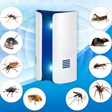 Onda elettromagnetica Conversione di frequenza Doppie onde Repellente per zanzare multifunzione Repellente per insetti ad ultrasuoni (bianco)