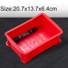 5 pezzi di spessore scatola di materiale multifunzionale nuovissima scatola di plastica piatta scatola degli attrezzi, dimensioni: 20,7 cm x 13,7 cm x 6,4 cm (rosso)