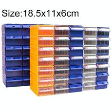 2 pezzi in plastica combinata addensata tipo cassetto armadio scatola componenti scatola materiale blocco scatola hardware, consegna a colori casuali, dimensioni: 18,5 cm x 11 cm x 6 cm