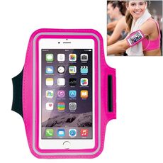 Custodia per bracciale sportivo HAWEEL con foro per auricolari e tasca per chiavi, Per iPhone XS, iPhone XS Max, iPhone X, iPhone 8 Plus e 7 Plus, iPhone 6 Plus, Galaxy S9 + / S8 + / S6 / S5 (Magenta)
