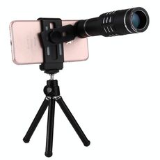 Universal 18x Lente di ingrandimento Telefono cellulare 3 in 1 Telescopio + Tripod Mount + Clip per cellulare (nero)