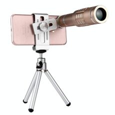 Universal 18x Lente di ingrandimento Telefono cellulare 3 in 1 Telescopio + Tripod Mount + Clip per cellulare (oro)