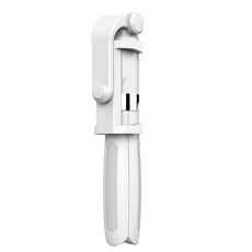 Treppiede per selfie stick con otturatore Bluetooth pieghevole 2 in 1 per iPhone e telefoni Android (bianco)