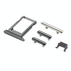 Vassoio scheda + tasto controllo volume + pulsante di accensione + tasto vibrazione interruttore muto per iPhone X (grigio)