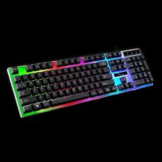 Tastiera da gioco ZGB G21 104 tasti USB con cavo meccanico Retroilluminazione colorata Tastiera per computer da ufficio (nera)