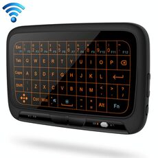 Mini tastiera wireless H18 + 2,4 GHz touchpad completo con retroilluminazione regolabile a 3 livelli (nero)