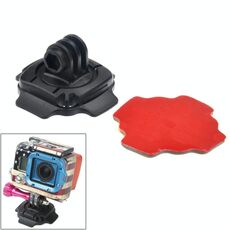 Adattatore per montaggio su casco con regolazione a 360 gradi con adesivo per GoPro Hero12 Black / Hero11 /10 /9 /8 /7 /6 /5, Insta360 Ace / Ace Pro, DJI Osmo Action 4 e altre action cam (ST-115)