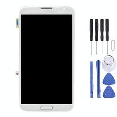 Display LCD originale + pannello touch con cornice per Galaxy Note II / N7105 (bianco)