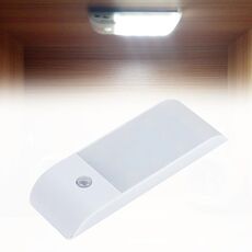 Luce notturna a LED con sensore di movimento del corpo umano PIR, 1W 12 LED 240 LM Ricarica USB, distanza sensore: 3m, DC 5V