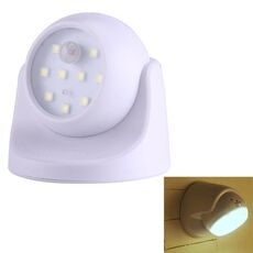 MM3W1 3W Lampada di sicurezza con rilevatore di sensore di movimento PIR a luce bianca, 9 LED 240 LM 6000K Rotazione di 360 gradi Sensore di movimento wireless Luce per guardaroba / Luce notturna / Lampada da parete per camera da letto, soggiorno, bagno,
