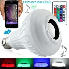 Luce per altoparlante Bluetooth a LED RGB da 12W, Lampade a risparmio energetico E27 con telecomando, AC 100-240V