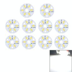 10 PCS 3W SMD 5730 Base in alluminio Pannello luminoso, 6 LED 270 LM 3000-6500K, diametro: 32 mm