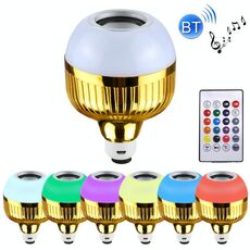 Altoparlante Bluetooth wireless intelligente da 12W Musica che riproduce lampadina LED dimmerabile, Ricarica USB con telecomando e gancio (luce colorata)