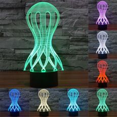 Luce LED di controllo dell'interruttore tattile 3D stile Acaleph, 7 Lampada da scrivania con lampada da scrivania a decolorazione visiva creativa