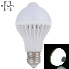 Lampadina LED con sensore di movimento a infrarossi E27 7W 16 LED SMD 5730 450LM, distanza sensore: 4-6 m, CA 220 V (luce bianca)