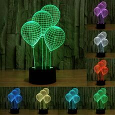 Luce LED di controllo dell'interruttore tattile 3D stile palloncino, 7 Lampada da scrivania con lampada da tavolo stereo visiva creativa con decolorazione a colori