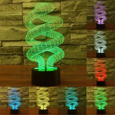 Luce LED di controllo dell'interruttore tattile 3D a spirale, 7 Lampada da scrivania con lampada da tavolo stereo visiva creativa con decolorazione a colori