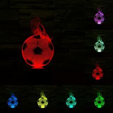 Thinking Football Style 3D Touch Switch Control Lampada da tavolo a LED con luce, 7 Luce notturna creativa della lampada stereo visiva di decolorazione di colore