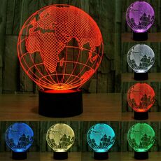 Luce LED di controllo dell'interruttore a sfioramento 3D in stile globo europeo, 7 Lampada da scrivania con lampada da scrivania a decolorazione visiva creativa