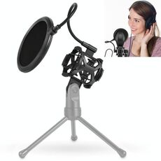 Yanmai PS-2 Microfono di registrazione Schermo antivento Filtro anti-pop Microfono scudo per maschera, Per registrazione in studio, trasmissione dal vivo, spettacolo dal vivo, KTV, chat online, ecc. (Nero)