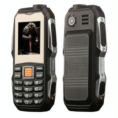 Telefono per anziani a tripla protezione L9, Impermeabile antiurto antipolvere, batteria 3800mAh, 1,8 pollici, 21 tasti, torcia LED, FM, doppia SIM (nero)