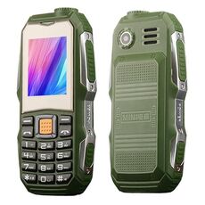 Telefono per anziani a tripla protezione L9, Impermeabile antiurto antipolvere, batteria 3800mAh, 1,8 pollici, 21 tasti, torcia LED, FM, doppia SIM (verde)