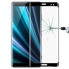Pellicola in vetro temperato a schermo intero con bordo curvo 3D da 0,3 mm 9H per Sony Xperia XZ3 (nero)