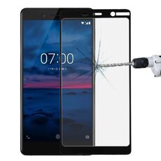 Per Nokia 7 0.3mm 9H Durezza superficiale 2.5D Pellicola in vetro temperato a schermo intero a prova di esplosione (nero)