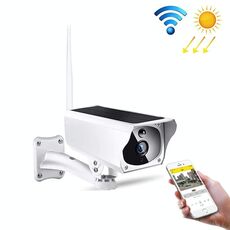 YS-Y4 1080P HD Telecamera con batteria solare WiFi, supporto per rilevamento del movimento e visione notturna a infrarossi e scheda SD (massimo 32 GB)