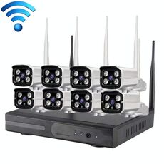 8CH HD 720P 1.0 Mega Pixel 2.4GHz WiFi IP Bullet Camera + Kit NVR