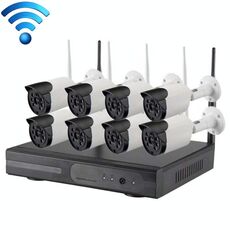 8CH HD 720P 1.0 Mega Pixel 2.4GHz WiFi IP Bullet Camera + Kit NVR