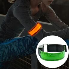 Cintura da polso sportiva ricaricabile leggera in nylon riflettente con sicurezza flash LED (gialla)