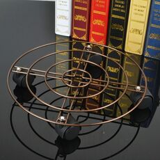 Supporto per vasi da fiori in ferro con ruote universali Portavasi rotondi mobili, diametro: 30 cm (bronzo)