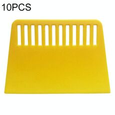 Raschietto in plastica da 10 pezzi per carta da parati, pellicola di vetro per autoveicoli, frittelle, strumento di decorazione (giallo)