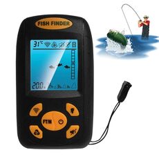 Ecoscandaglio portatile ad ultrasuoni, ecoscandaglio per profondità e temperatura dell'acqua con trasduttore del sensore sonar cablato e display LCD