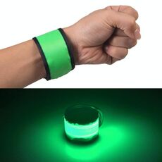 Braccialetto sportivo LED luminoso Slap Pat Circle Outdoors, piccolo, dimensioni: 26 * 4 cm (verde)