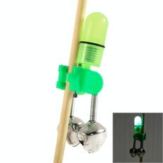 Accessorio da pesca da 10 pezzi Allarme per morso da pesca con clip a doppia campana con luce notturna a LED