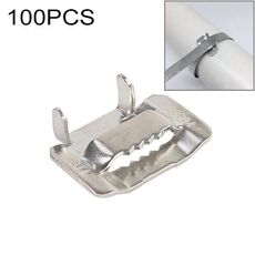 100 PCS 19,05 mm 304 in acciaio inossidabile con chiusura a cravatta, fibbia a fascio avvolto con cavo