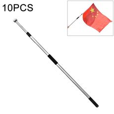10 PCS 3M 2 nodi multifunzionale telescopico in acciaio inox guida bastone didattico Flagpole Signal Flag