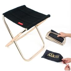 Sgabello pieghevole per barbecue da pesca in lega di alluminio portatile CLS, dimensioni: 24,8 * 22,5 * 27 cm (nero)