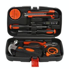 Set di attrezzi 9 in 1 Kit di utensili manuali per uso domestico con custodia per attrezzi