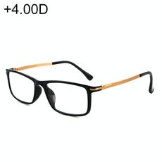 Occhiali anti-affaticamento anti-affaticamento e blu-ray con cerniera a molla nera, + 4.00D